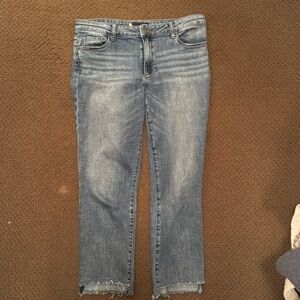 Kut from the Kluth frayed ankle denim jeans medium wash
